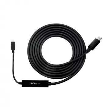 StarTech.com 9,8 pėdų / 3 m USB-C į DisplayPort 1.2 kabelis 4K 60Hz – USB-C į DisplayPort adapterio kabelis – HBR2 USB Type-C DP Alt Mode į DP monitoriaus vaizdo kabelis – veikia su Thunderbolt 3 – juodas
