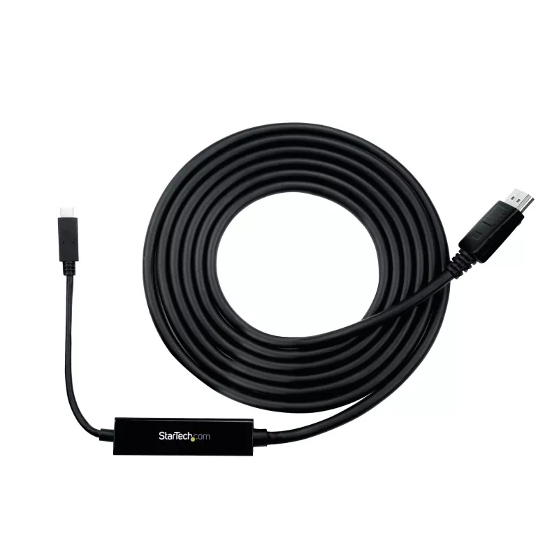 StarTech.com 9,8 pėdų / 3 m USB-C į DisplayPort 1.2 kabelis 4K 60Hz – USB-C į DisplayPort adapterio kabelis – HBR2 USB Type-C DP Alt Mode į DP monitoriaus vaizdo kabelis – veikia su Thunderbolt 3 – juodas