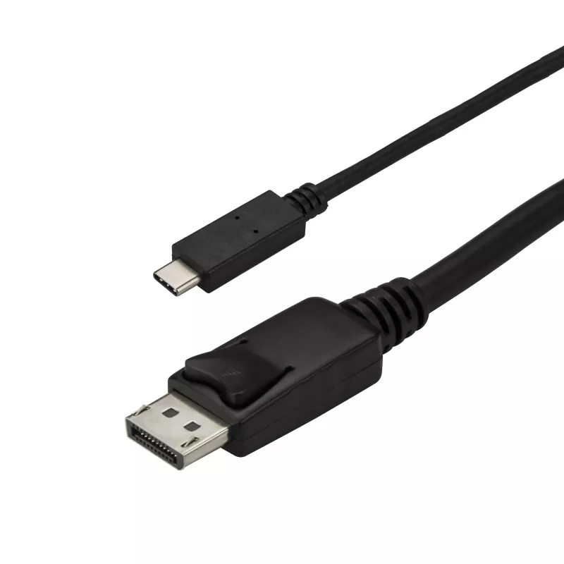 StarTech.com 9,8 pėdų / 3 m USB-C į DisplayPort 1.2 kabelis 4K 60Hz – USB-C į DisplayPort adapterio kabelis – HBR2 USB Type-C DP Alt Mode į DP monitoriaus vaizdo kabelis – veikia su Thunderbolt 3 – juodas
