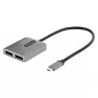 StarTech.com USB-C į dviejų DisplayPort 1.4 adapteris, USB Type-C kelių monitorių MST šakotuvas, dviejų 5K 60 Hz DP nešiojamojo kompiuterio ekrano plėtiklis / skirstytuvas, HDR, itin ilgas integruotas kabelis – tik „Windows“