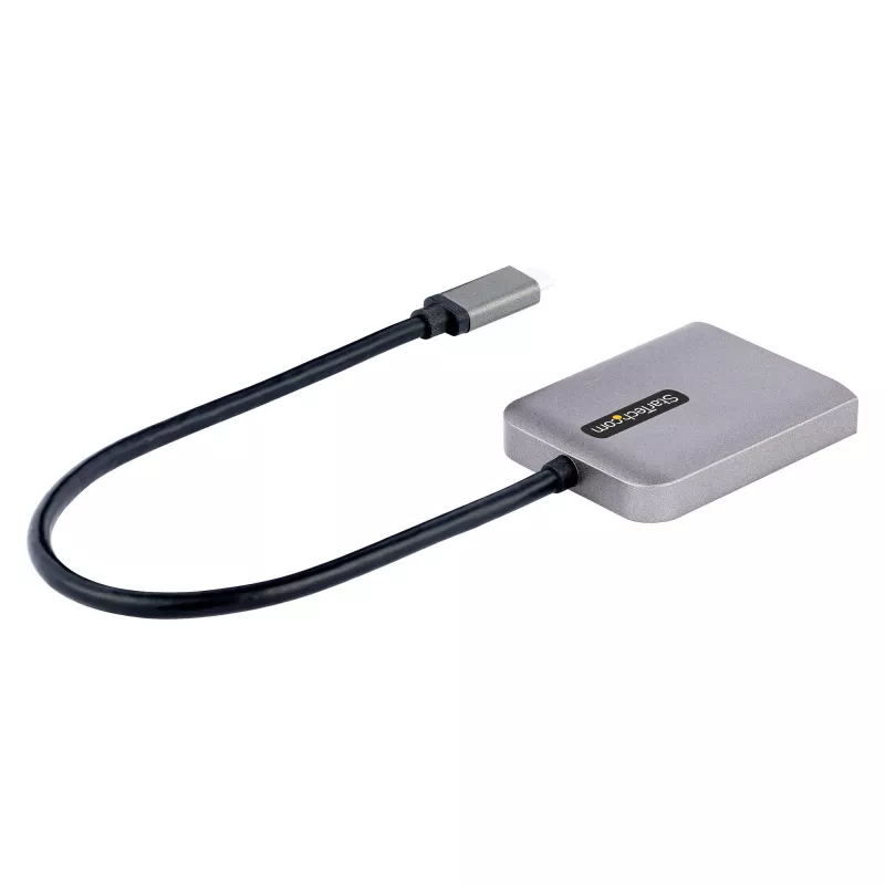 StarTech.com USB-C į dviejų DisplayPort 1.4 adapteris, USB Type-C kelių monitorių MST šakotuvas, dviejų 5K 60 Hz DP nešiojamojo kompiuterio ekrano plėtiklis / skirstytuvas, HDR, itin ilgas integruotas kabelis – tik „Windows“