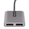 StarTech.com USB-C į dviejų DisplayPort 1.4 adapteris, USB Type-C kelių monitorių MST šakotuvas, dviejų 5K 60 Hz DP nešiojamojo kompiuterio ekrano plėtiklis / skirstytuvas, HDR, itin ilgas integruotas kabelis – tik „Windows“
