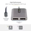 StarTech.com USB-C į dviejų DisplayPort 1.4 adapteris, USB Type-C kelių monitorių MST šakotuvas, dviejų 5K 60 Hz DP nešiojamojo kompiuterio ekrano plėtiklis / skirstytuvas, HDR, itin ilgas integruotas kabelis – tik „Windows“