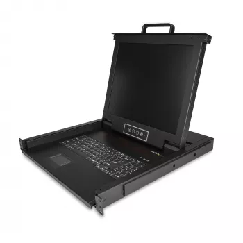 StarTech.com stelažinis KVM pultas - vieno prievado VGA KVM su 17 colių LCD monitoriumi serverio stelažui - pilnai funkcionalus universalus 1U LCD KVM stalčius su kabeliais ir tvirtinimo detalėmis - USB palaikymas - 50 000 MTBF