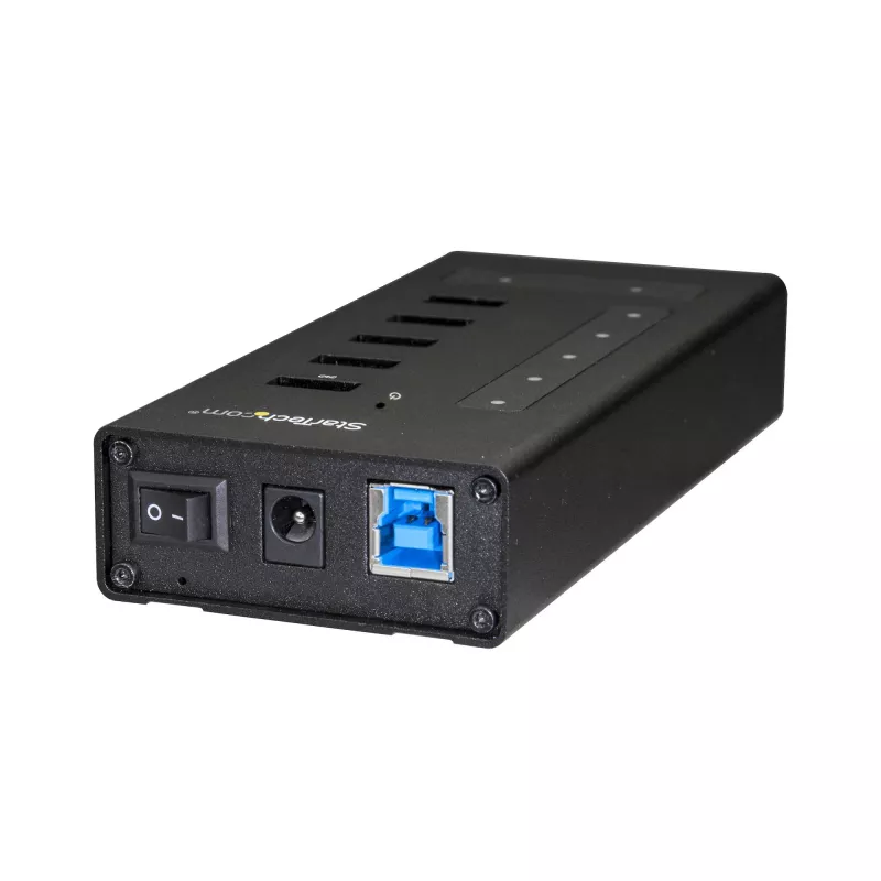 StarTech.com 7 prievadų USB C koncentratorius – USB Type-C į 2x USB-C/5x USB-A – komercinis metalinis USB 3.0 koncentratorius – SuperSpeed USB 3.2 Gen 1 (5 Gbps) – maitinamas iš tinklo – BC 1.2 greitasis įkrovimas – tvirtinamas / patvarus
