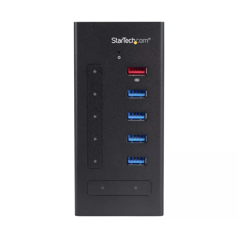 StarTech.com 7 prievadų USB C koncentratorius – USB Type-C į 2x USB-C/5x USB-A – komercinis metalinis USB 3.0 koncentratorius – SuperSpeed USB 3.2 Gen 1 (5 Gbps) – maitinamas iš tinklo – BC 1.2 greitasis įkrovimas – tvirtinamas / patvarus