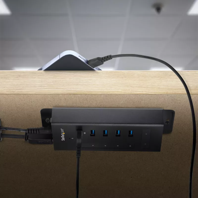 StarTech.com 7 prievadų USB C koncentratorius – USB Type-C į 2x USB-C/5x USB-A – komercinis metalinis USB 3.0 koncentratorius – SuperSpeed USB 3.2 Gen 1 (5 Gbps) – maitinamas iš tinklo – BC 1.2 greitasis įkrovimas – tvirtinamas / patvarus