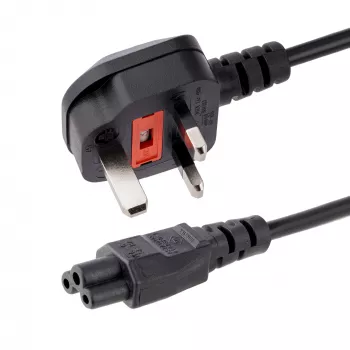 „StarTech.com“ 3 pėdų (1 m) JK nešiojamojo kompiuterio maitinimo laidas, BS 1363 į C5 (dobilėlio lapas), 2,5 A 250 V, 18AWG, JK nešiojamojo kompiuterio pakaitinis laidas, spausdintuvo maitinimo laidas, nešiojamojo kompiuterio įkroviklio laidas, nešiojamojo kompiuterio maitinimo bloko laidas