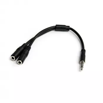 StarTech.com ausinių adapteris ausinėms su atskirais ausinių / mikrofono kištukais – 3,5 mm 4 kontaktų į 2x 3 kontaktų 3,5 mm (V/M)