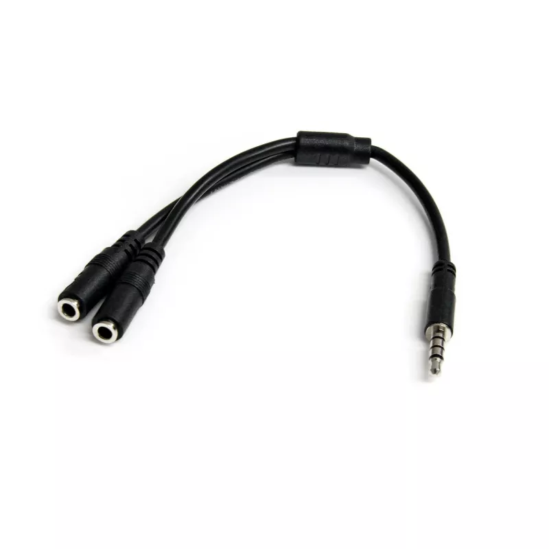 StarTech.com ausinių adapteris ausinėms su atskirais ausinių / mikrofono kištukais – 3,5 mm 4 kontaktų į 2x 3 kontaktų 3,5 mm (V/M)
