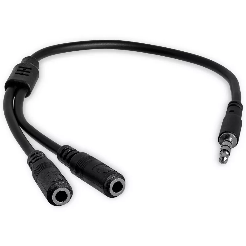 StarTech.com ausinių adapteris ausinėms su atskirais ausinių / mikrofono kištukais – 3,5 mm 4 kontaktų į 2x 3 kontaktų 3,5 mm (V/M)