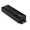 StarTech.com 10 prievadų USB 3.0 šakotuvas su maitinimo adapteriu – metalinis pramoninis USB-A šakotuvas su ESD ir 350 W apsauga nuo viršįtampių – tvirtinamas DIN bėgeliu / prie sienos / po stalu – didelės spartos USB 3.2 Gen 1 (5 Gb/s) šakotuvas