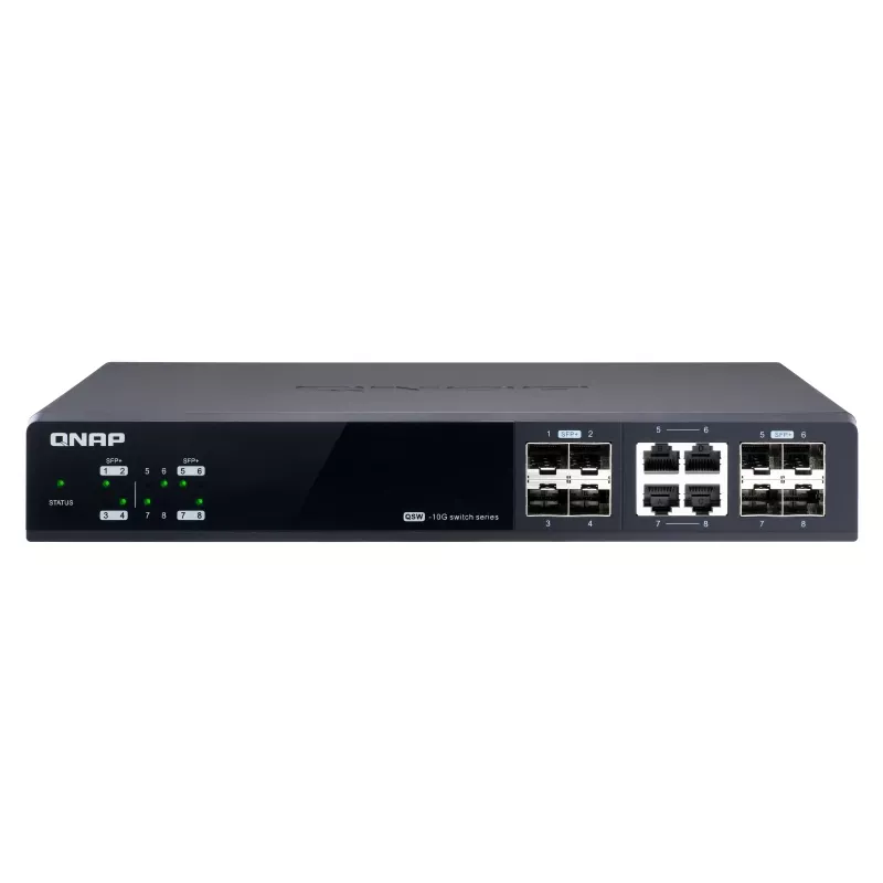 QNAP QSW-M804-4C tinklo komutatorius Valdomas 10G Ethernet (100/1000/10000) Juoda