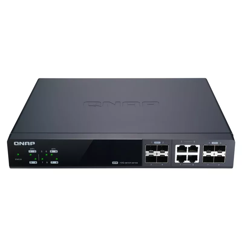 QNAP QSW-M804-4C tinklo komutatorius Valdomas 10G Ethernet (100/1000/10000) Juoda