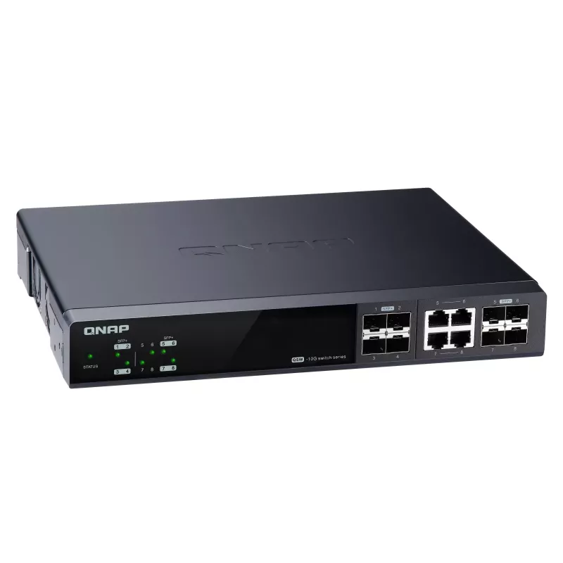 QNAP QSW-M804-4C tinklo komutatorius Valdomas 10G Ethernet (100/1000/10000) Juoda