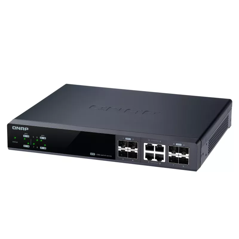 QNAP QSW-M804-4C tinklo komutatorius Valdomas 10G Ethernet (100/1000/10000) Juoda
