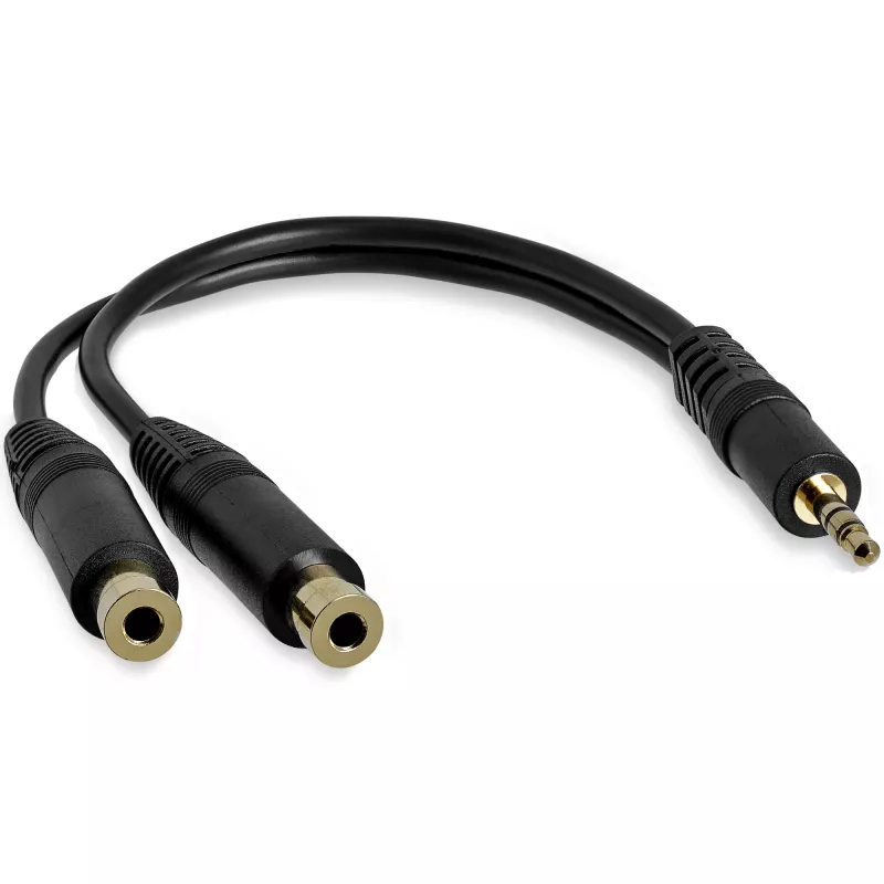 StarTech.com 6 colių stereo skirstytuvo laidas - 3,5 mm kištukas į 2x 3,5 mm lizdus