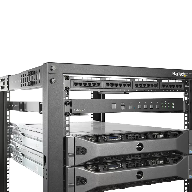 StarTech.com 1U 19 col. serverio stovo bėgeliai - 24-36 col. reguliuojamo gylio - universalūs 4 stulpų stovo montavimo bėgeliai - tinklo įrangos/serverio/UPS montavimo bėgelių rinkinys HPE ProLiant Dell PowerEdge