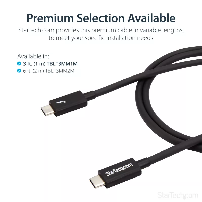 StarTech.com 1 m Thunderbolt 3 (20 Gbps) USB-C kabelis – suderinamas su Thunderbolt, USB ir DisplayPort