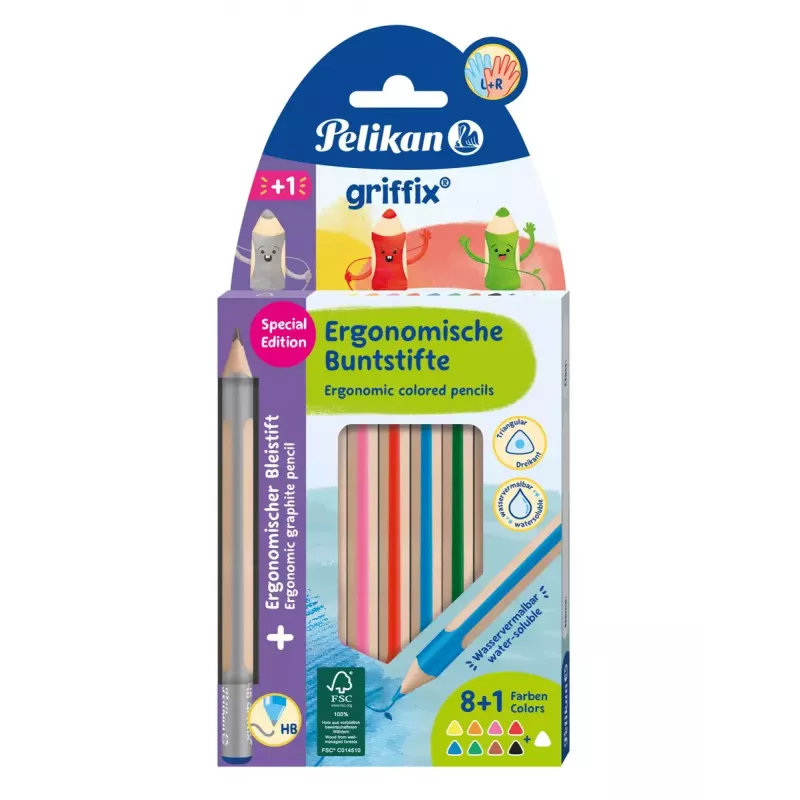 Akvareliniai pieštukai Pelikan griffix Multicolour 10 vnt.