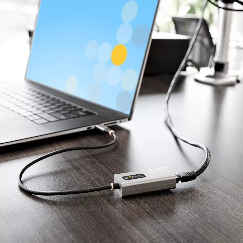 „StarTech.com“ USB-C į eterneto adapteris, USB 3.0 į Gigabit eterneto tinklo adapteris – 10/100/1000 Mb/s, USB-C į RJ45 eterneto adapteris (GbE), 12 colių pritvirtintas kabelis, diegimas be tvarkyklių