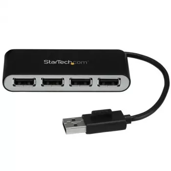 StarTech.com 4 prievadų nešiojamasis USB 2.0 šakotuvas su integruotu kabeliu