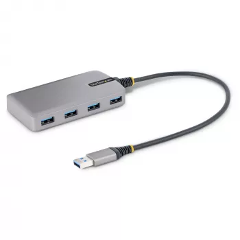 StarTech.com 4 prievadų USB šakotuvas - USB 3.0 5Gbps, maitinamas iš magistralės, USB-A į 4x USB-A šakotuvas su pasirinktinu papildomu maitinimo įvadu - nešiojamas staliniam / nešiojamam kompiuteriui USB šakotuvas, 30 cm laidas, USB plėtimo šakotuvas