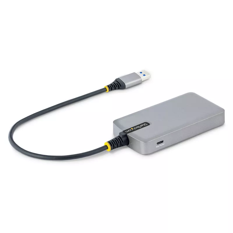 StarTech.com 4 prievadų USB šakotuvas - USB 3.0 5Gbps, maitinamas iš magistralės, USB-A į 4x USB-A šakotuvas su pasirinktinu papildomu maitinimo įvadu - nešiojamas staliniam / nešiojamam kompiuteriui USB šakotuvas, 30 cm laidas, USB plėtimo šakotuvas