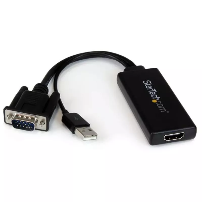 StarTech.com VGA į HDMI adapteris su USB garso ir maitinimo prievadu – Nešiojamas VGA į HDMI keitiklis – 1080p