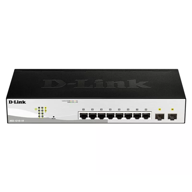 D-Link 10 prievadų gigabitinio valdomo išmaniojo komutatoriaus su 2 SFP prievadais