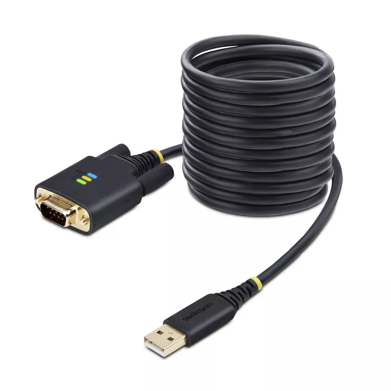 StarTech.com 3 m USB į nuoseklųjį adapterio kabelis, COM išsaugojimas, keičiami varžtai/veržlės, USB-A į DB9 RS232, FTDI IC, ESD apsauga, Windows/macOS/Linux
