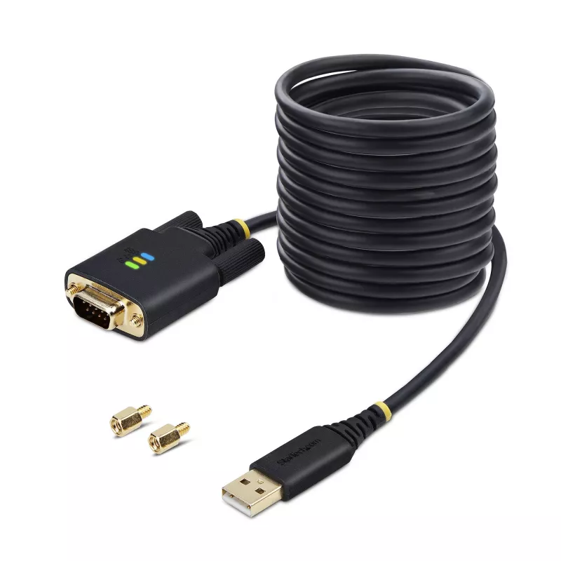 StarTech.com 3 m USB į nuoseklųjį adapterio kabelis, COM išsaugojimas, keičiami varžtai/veržlės, USB-A į DB9 RS232, FTDI IC, ESD apsauga, Windows/macOS/Linux