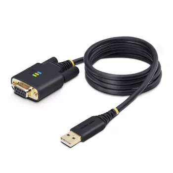 StarTech.com 1 m USB į nulinio modemo nuoseklųjį adapterį laidas, keičiami DB9 varžtai/veržlės, COM išlaikymas, USB-A į RS232, FTDI, 4 lygio ESD apsauga, Windows/macOS/ChromeOS/Linux – tvirta termoplastinio elastomero (TPE) konstrukcija