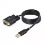 StarTech.com 1 m USB į nulinio modemo nuoseklųjį adapterį laidas, keičiami DB9 varžtai/veržlės, COM išlaikymas, USB-A į RS232, FTDI, 4 lygio ESD apsauga, Windows/macOS/ChromeOS/Linux – tvirta termoplastinio elastomero (TPE) konstrukcija