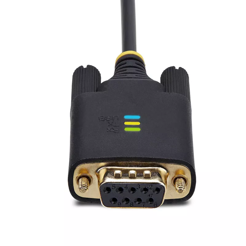 StarTech.com 1 m USB į nulinio modemo nuoseklųjį adapterį laidas, keičiami DB9 varžtai/veržlės, COM išlaikymas, USB-A į RS232, FTDI, 4 lygio ESD apsauga, Windows/macOS/ChromeOS/Linux – tvirta termoplastinio elastomero (TPE) konstrukcija