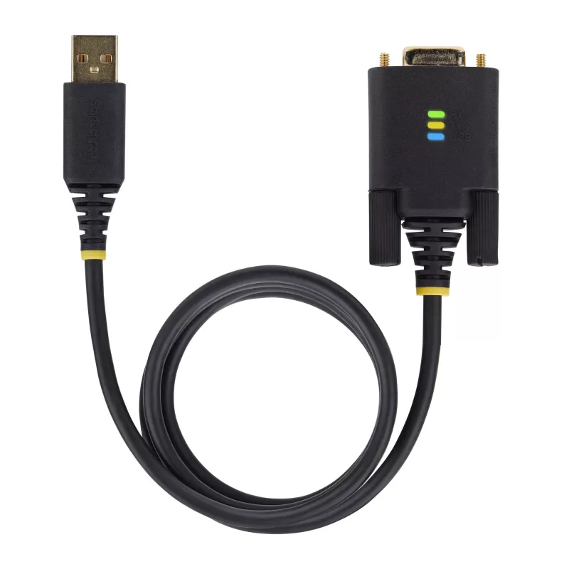 StarTech.com 1 m USB į nulinio modemo nuoseklųjį adapterį laidas, keičiami DB9 varžtai/veržlės, COM išlaikymas, USB-A į RS232, FTDI, 4 lygio ESD apsauga, Windows/macOS/ChromeOS/Linux – tvirta termoplastinio elastomero (TPE) konstrukcija