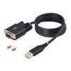 StarTech.com 1 m USB į nulinio modemo nuoseklųjį adapterį laidas, keičiami DB9 varžtai/veržlės, COM išlaikymas, USB-A į RS232, FTDI, 4 lygio ESD apsauga, Windows/macOS/ChromeOS/Linux – tvirta termoplastinio elastomero (TPE) konstrukcija