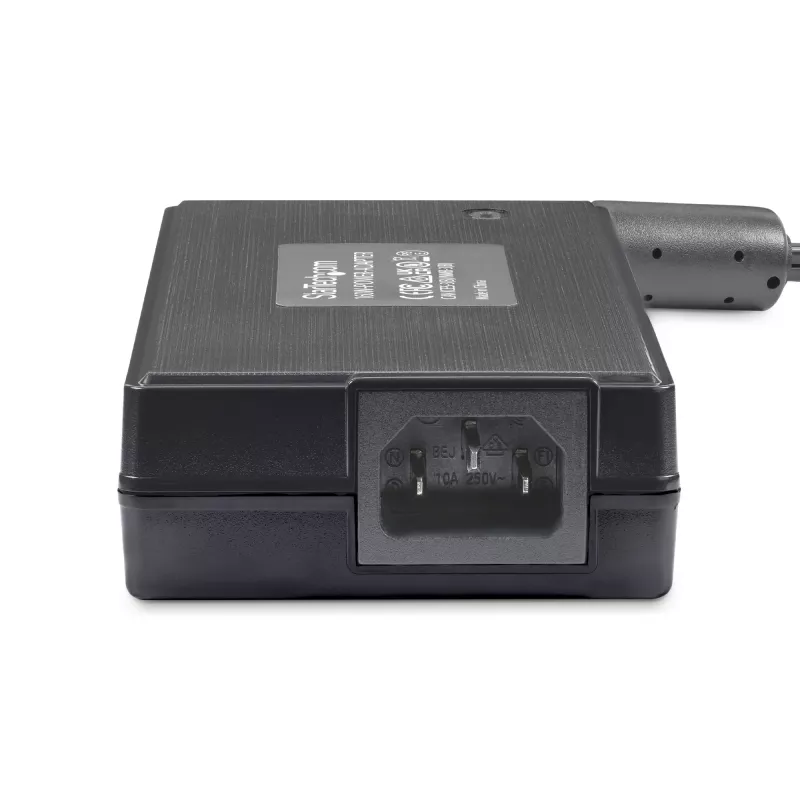 StarTech.com 160 W universalus nuolatinės srovės maitinimo adapteris (24 V / 6,6 A), 1,2 m 2 laidų laidas, 2/3 kontaktų gnybtų blokai, 100–240 V kintamosios/nuolatinės srovės išorinis maitinimo šaltinis, skirtas pramoniniams USB šakotuvams, NA/UK/EU/ANZ