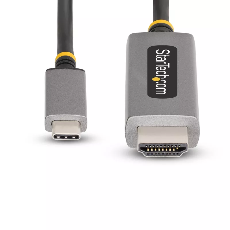 StarTech.com 10 pėdų (3 m) USB-C į HDMI adapterio kabelis, 8K 60Hz, 4K 144Hz, HDR10, USB Type-C į HDMI 2.1 vaizdo keitiklio kabelis, suderinamas su USB-C DP Alt Mode/USB4/Thunderbolt 3/4 – USB-C nešiojamas kompiuteris prie HDMI monitoriaus
