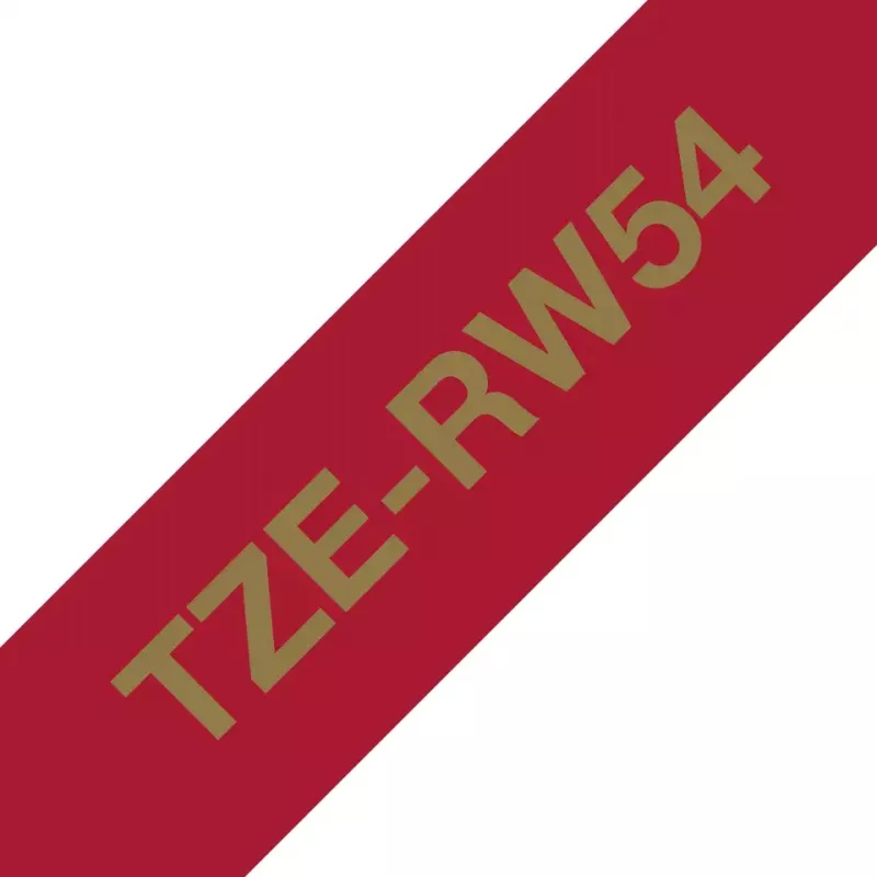 Brother TZE-RW54 etikečių gamybos juosta Auksinė ant raudona