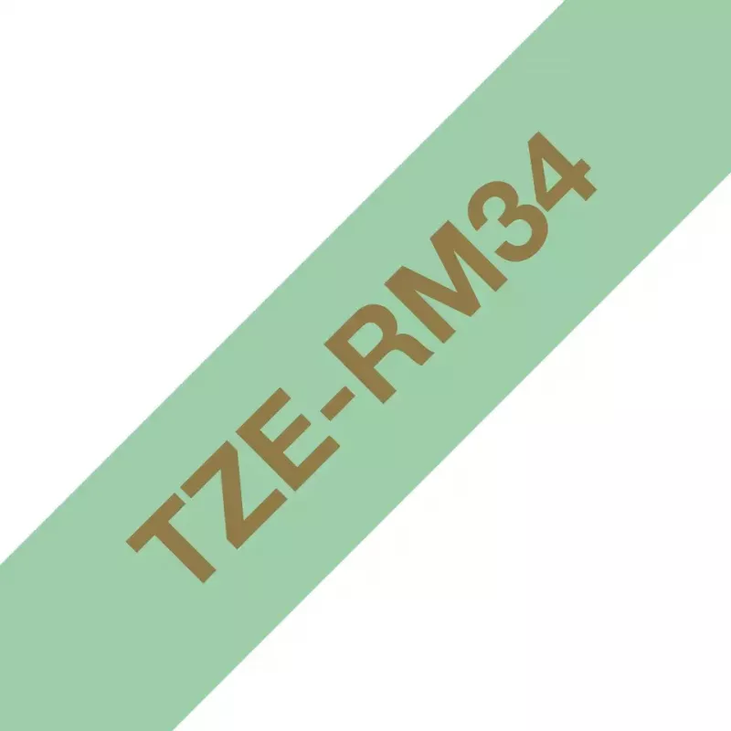 Brother TZE-RM34 etikečių gamybos juostelė, auksinė ant mėtų spalvos