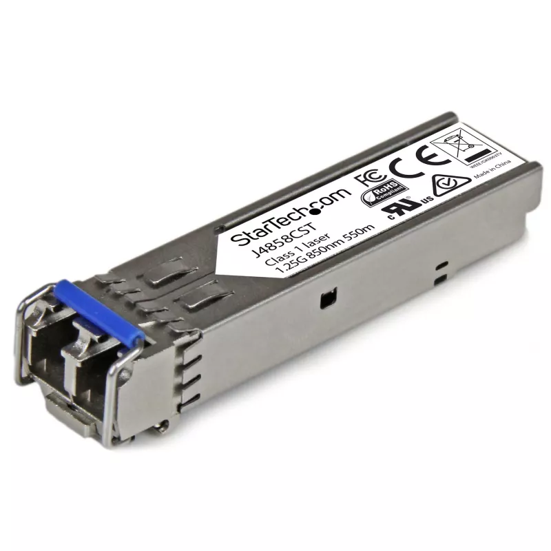StarTech.com HP J4858C suderinamas SFP siųstuvo-imtuvo modulis - 1000BASE-SX~HPE J4858C suderinamas SFP modulis - 1000BASE-SX - 1GbE daugiamodis šviesolaidinis siųstuvas-imtuvas - 1GE Gigabit Ethernet SFP - LC 550m - 850nm - DDM HPE 1400, 1700, 1820