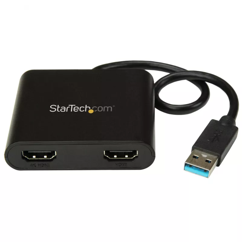 StarTech.com USB 3.0 į dvigubą HDMI adapterį, USB į 2x HDMI monitoriaus keitiklis, skirtas Windows (nepalaiko macOS/ChromeOS/Linux) – TAA