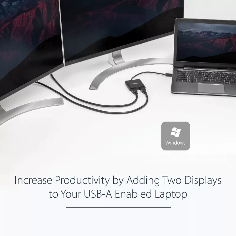 StarTech.com USB 3.0 į dvigubą HDMI adapterį, USB į 2x HDMI monitoriaus keitiklis, skirtas Windows (nepalaiko macOS/ChromeOS/Linux) – TAA