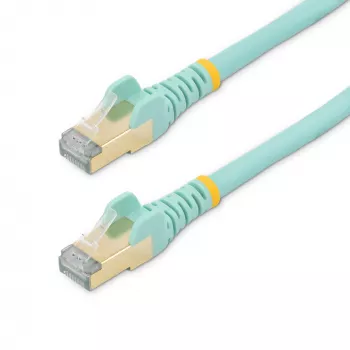 StarTech.com 0,50 m CAT6a eterneto kabelis – 10 Gigabit ekranuotas nesikabinantis RJ45 100 W PoE komutacinis kabelis – 10GbE STP tinklo kabelis su įtempimo sumažinimu – aqua spalvos, individualiai tikrintas / laidai UL sertifikuoti / TIA
