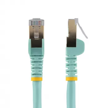 StarTech.com 0,50 m CAT6a eterneto kabelis – 10 Gigabit ekranuotas nesikabinantis RJ45 100 W PoE komutacinis kabelis – 10GbE STP tinklo kabelis su įtempimo sumažinimu – aqua spalvos, individualiai tikrintas / laidai UL sertifikuoti / TIA