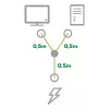InLine maitinimo Y laidas, vokiškas F tipas, 1x IEC-C14 į 2x IEC-C13, 1 m