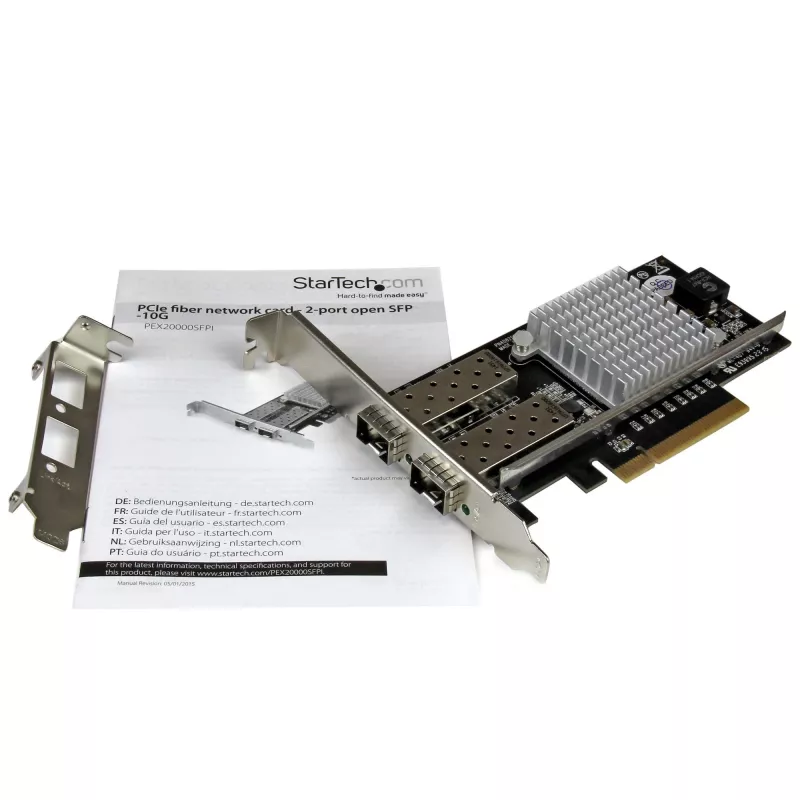 StarTech.com 2 prievadų 10G optinio tinklo plokštė su atvirais SFP+ lizdais – PCIe, Intel lustas