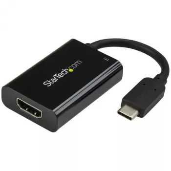 StarTech.com USB-C į HDMI 2.0 adapteris su maitinimo tiekimu – 4K 60Hz USB Type-C į HDMI vaizdo keitiklis – 60W PD pralaidinis įkrovimo prievadas – suderinamas su Thunderbolt 3 – juodas