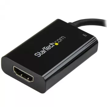 StarTech.com USB-C į HDMI 2.0 adapteris su maitinimo tiekimu – 4K 60Hz USB Type-C į HDMI vaizdo keitiklis – 60W PD pralaidinis įkrovimo prievadas – suderinamas su Thunderbolt 3 – juodas